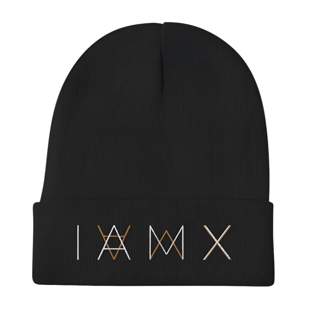 Black Embroidered IAMX Beanie