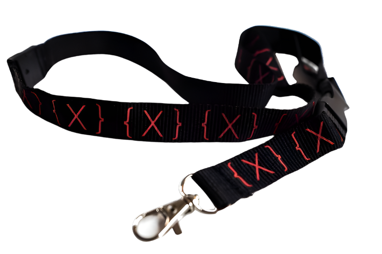 {X} Black & Red Lanyard