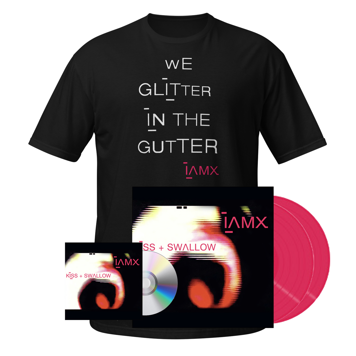 Bundle 20% off - Kiss + Swallow Pink Vinyl, CD, Exclusive T-Shirt