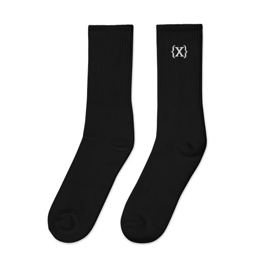 Socks - {X} Logo Embroidered Black