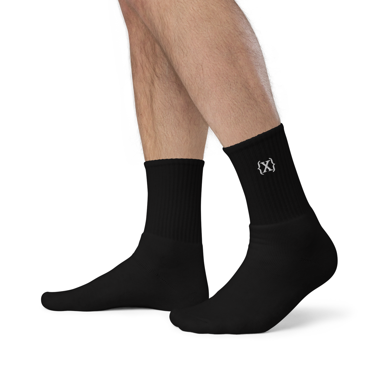 Socks - {X} Logo Embroidered Black