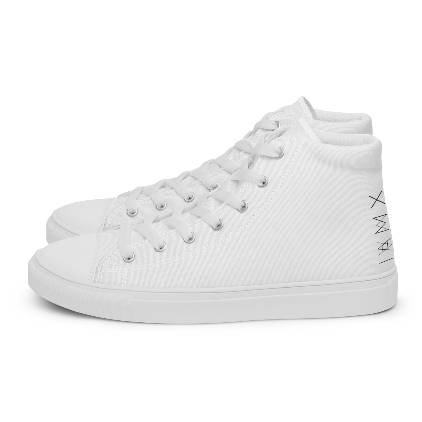 Men’s High Top Canvas Shoes - Mirror Logo - White