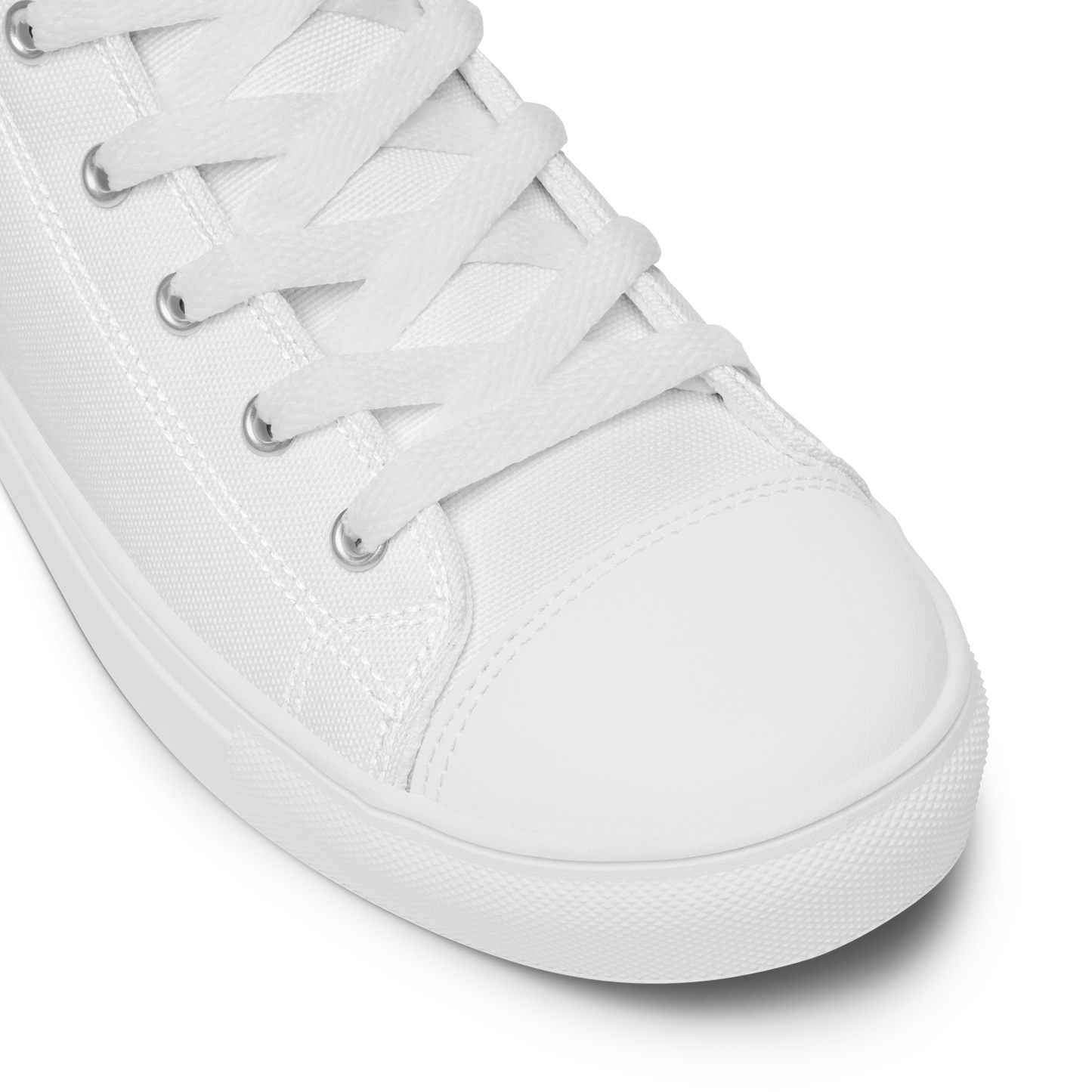 Men’s High Top Canvas Shoes - Mirror Logo - White