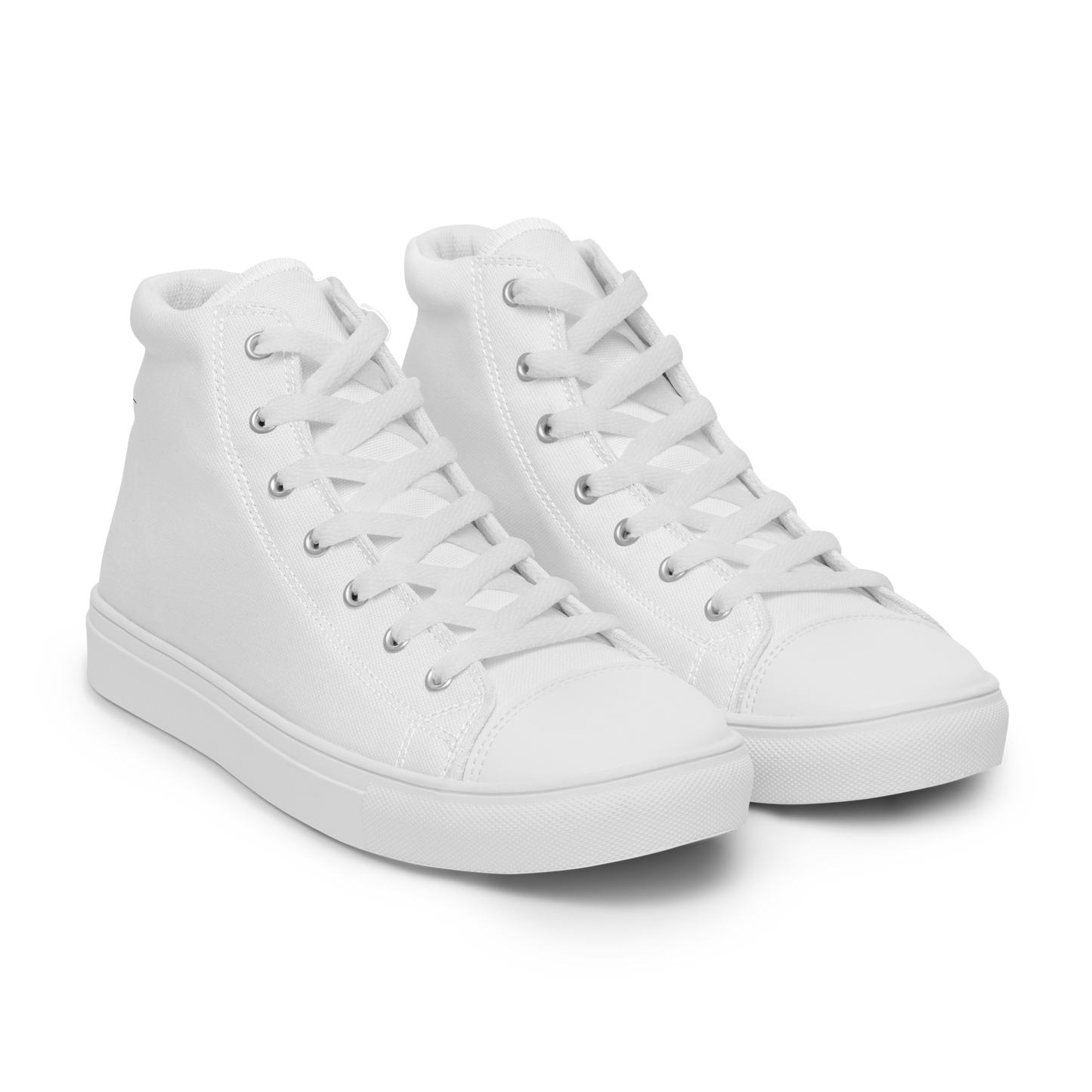 Men’s High Top Canvas Shoes - Mirror Logo - White