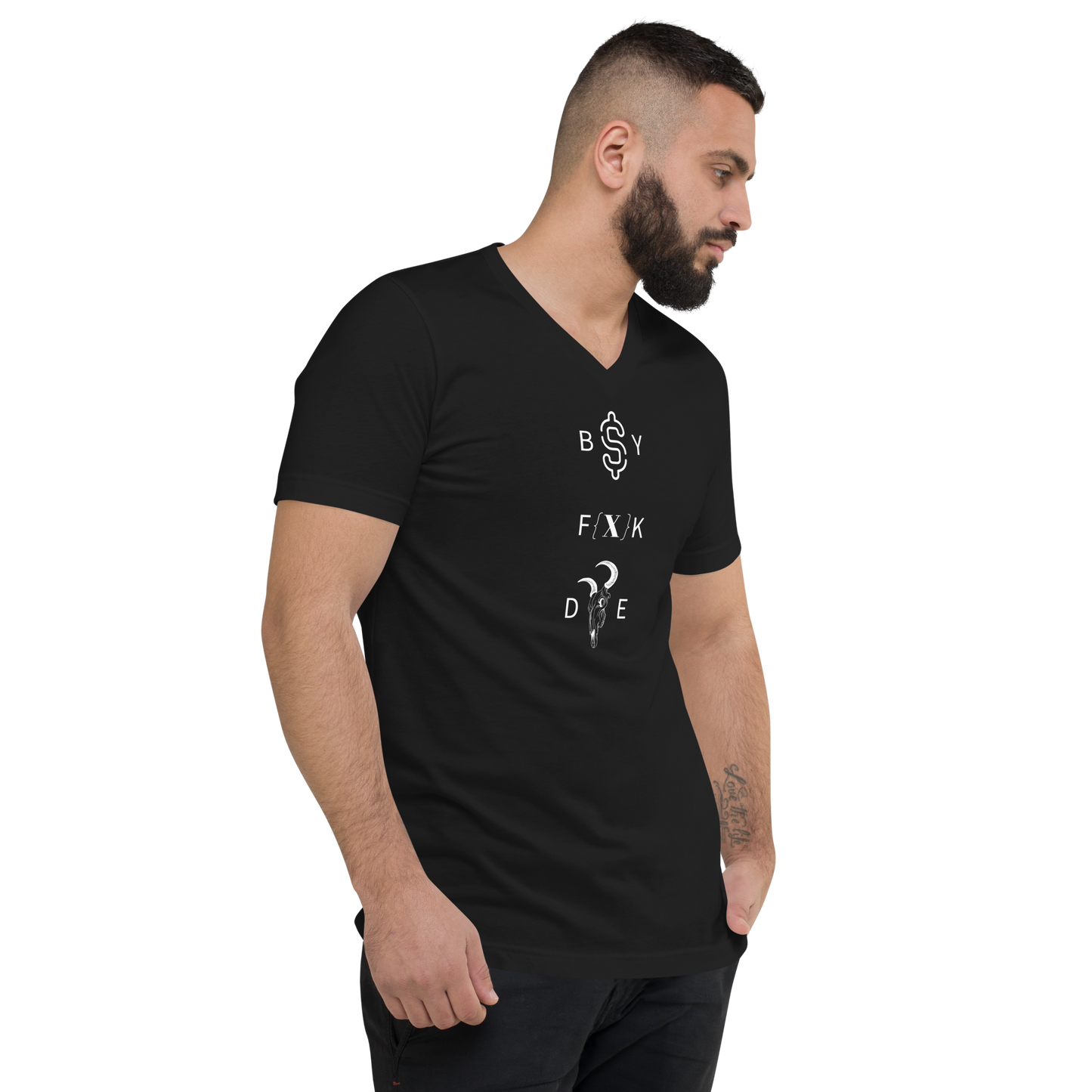 V-Neck T-Shirt Unisex - BUY F**K DIE