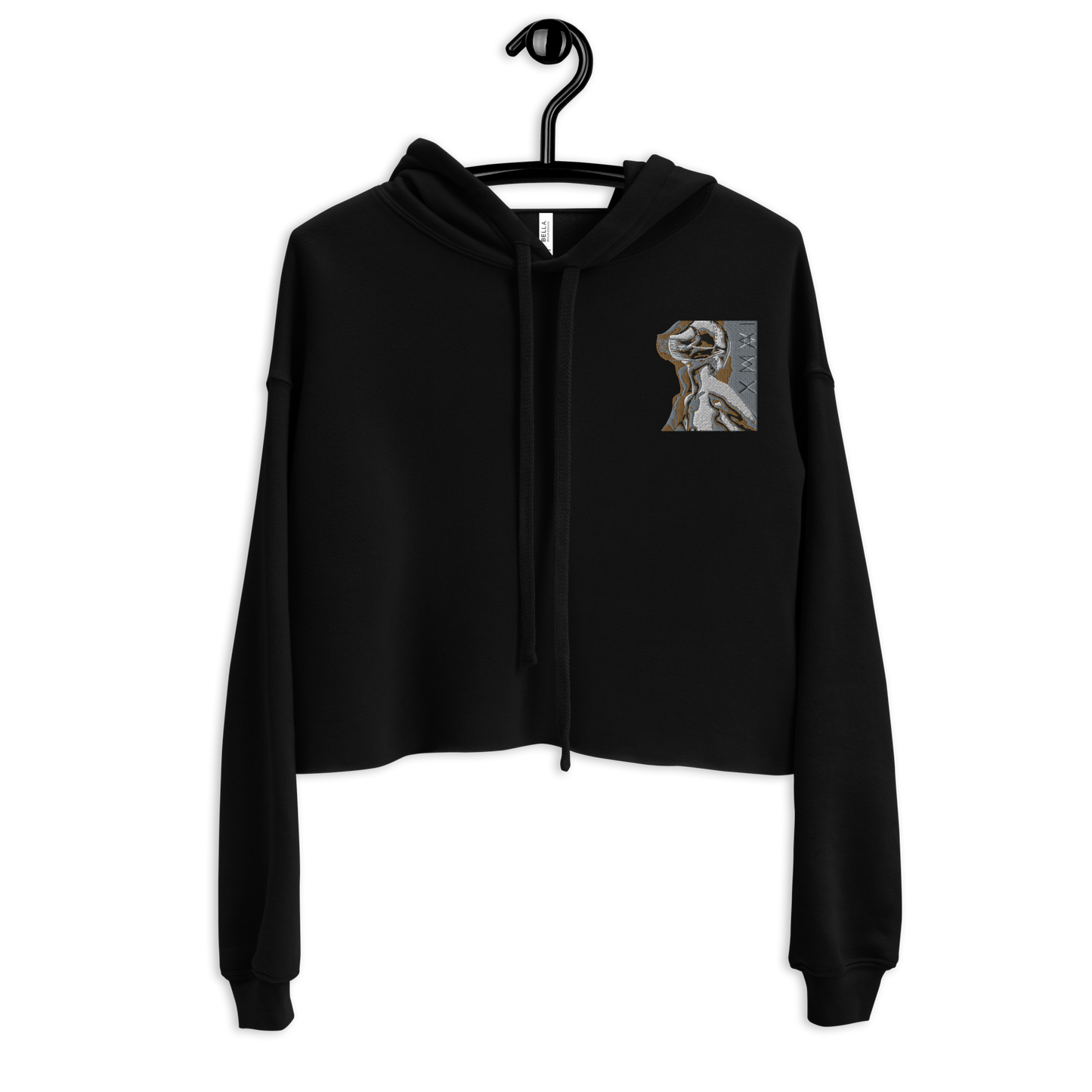 Cropped Hoodie - Fault Lines¹ Embroidered Artwork