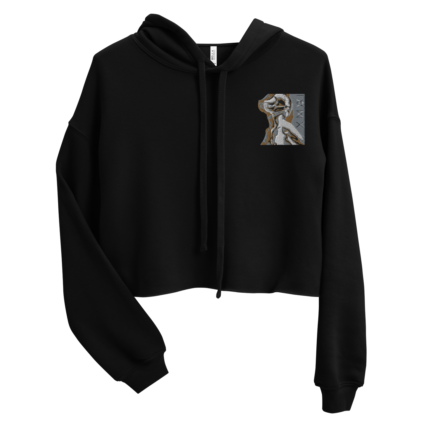 Crop Zip Hoodie - Fault Lines¹  Embroidered Helmet