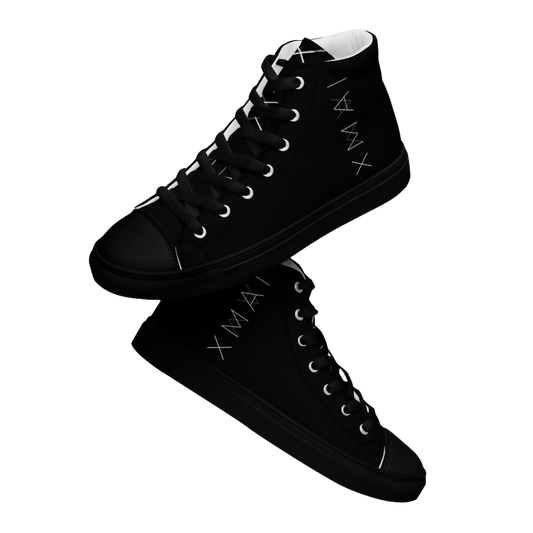 Women’s High Top Canvas Shoes - Mirror Logo - Black