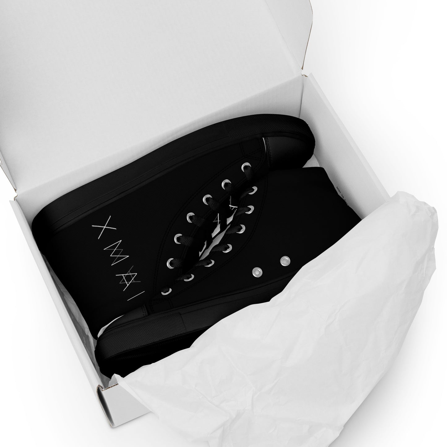 Women’s High Top Canvas Shoes - Mirror Logo - Black