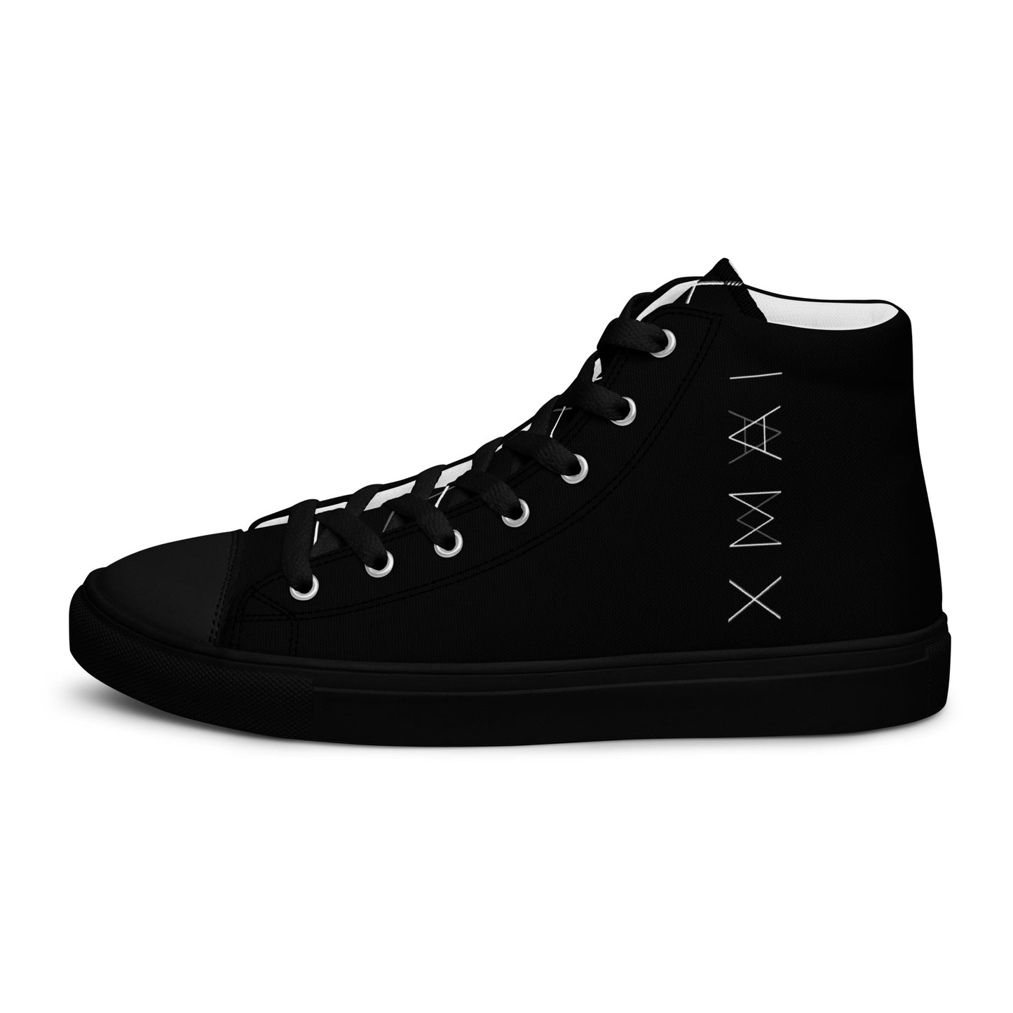 Women’s High Top Canvas Shoes - Mirror Logo - Black