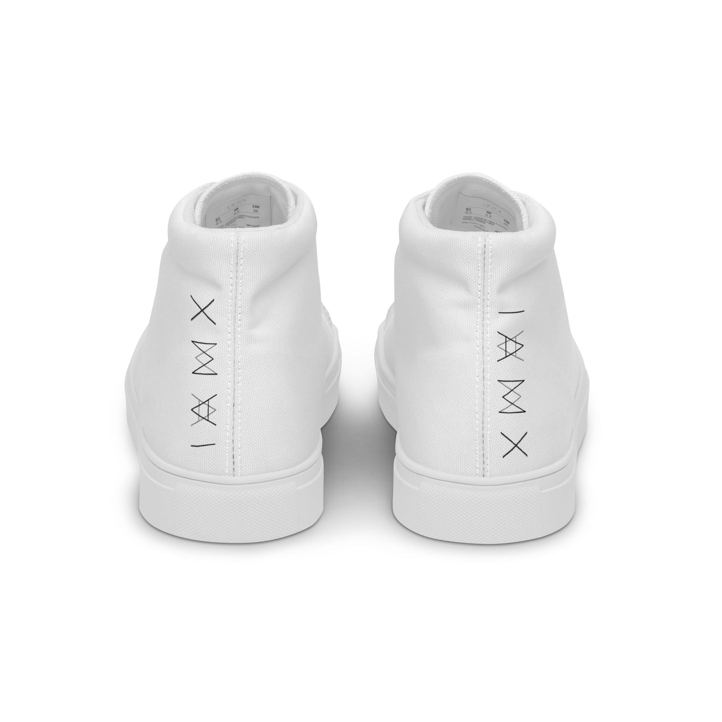 Women’s High Top Canvas Shoes - Mirror Logo - White