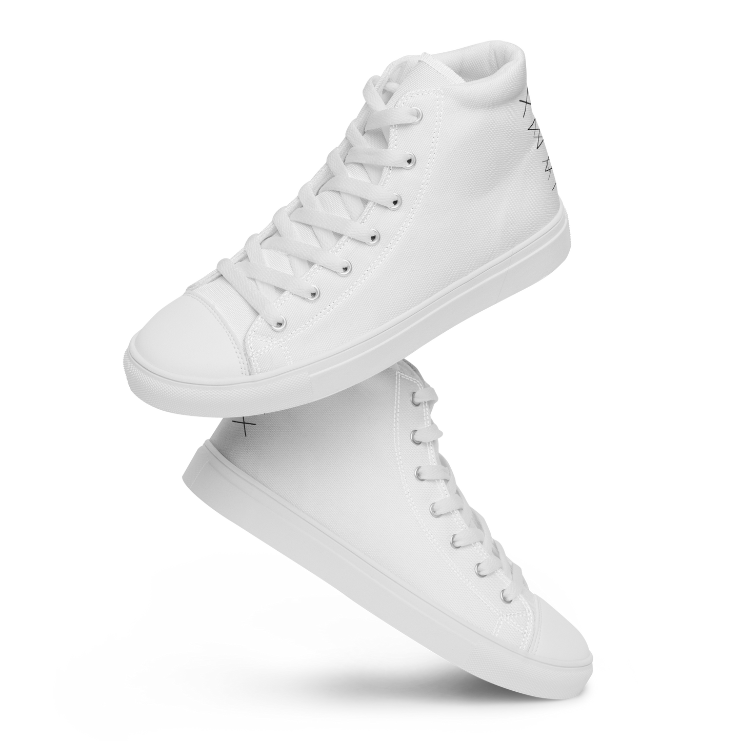 Women’s High Top Canvas Shoes - Mirror Logo - White