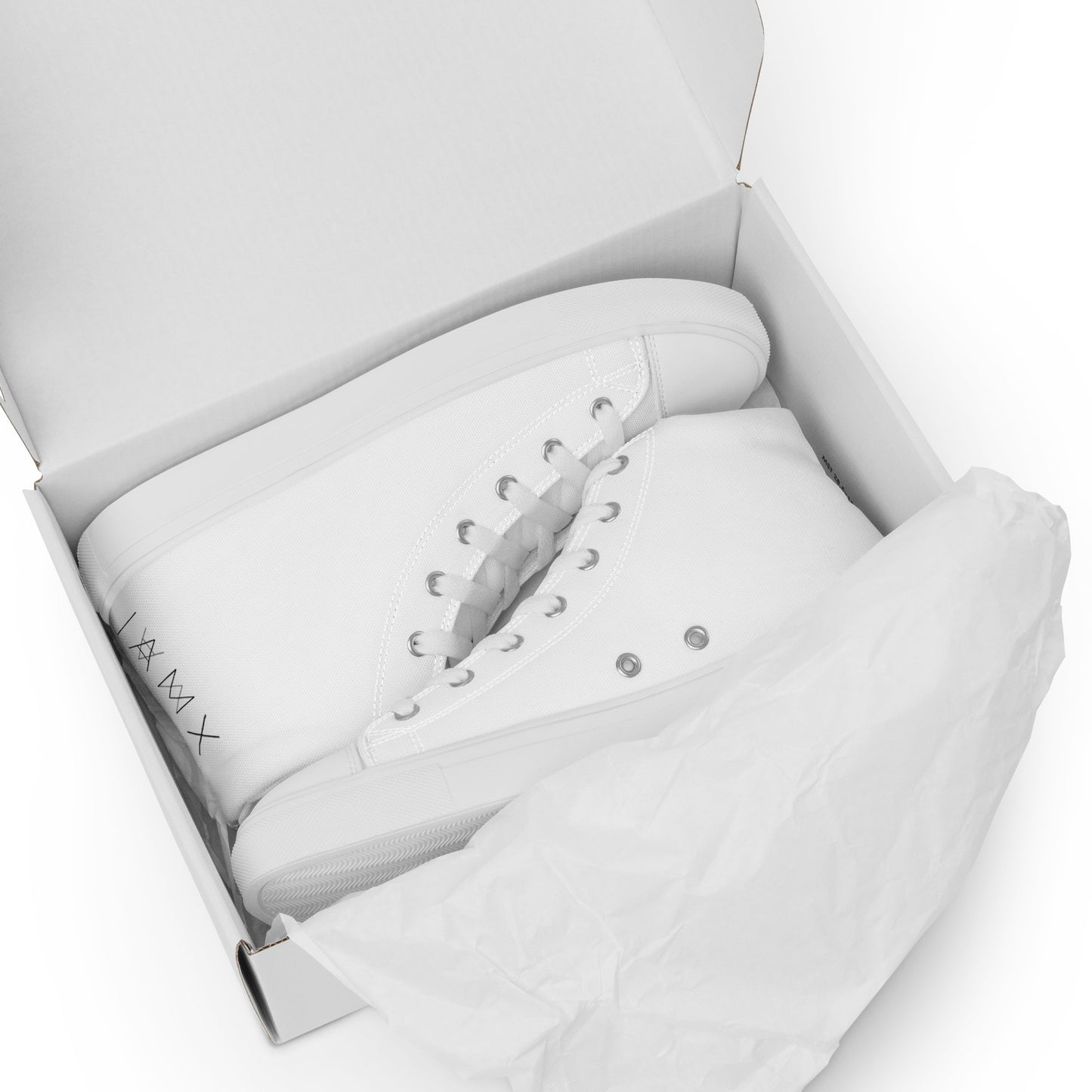 Women’s High Top Canvas Shoes - Mirror Logo - White