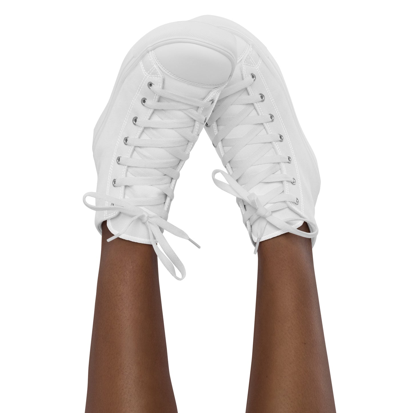 Women’s High Top Canvas Shoes - Mirror Logo - White