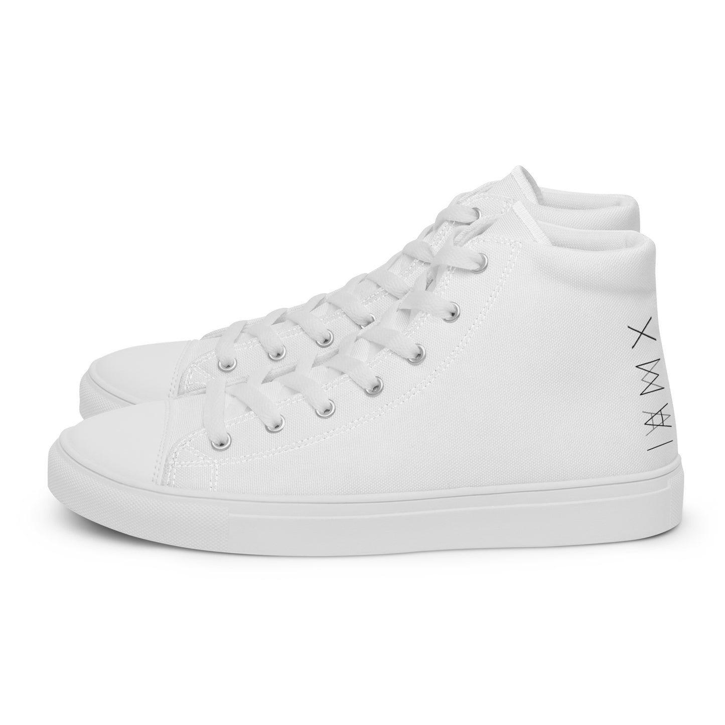 Women’s High Top Canvas Shoes - Mirror Logo - White