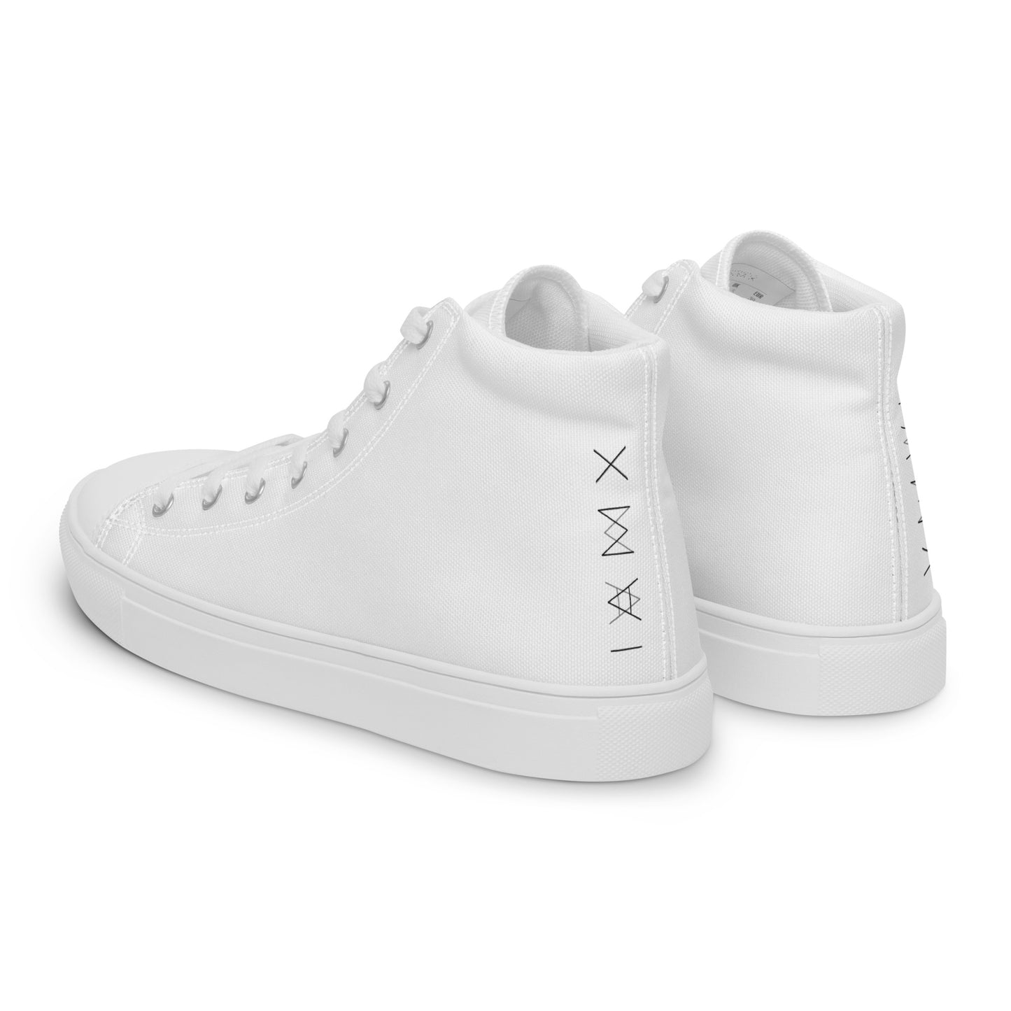 Women’s High Top Canvas Shoes - Mirror Logo - White