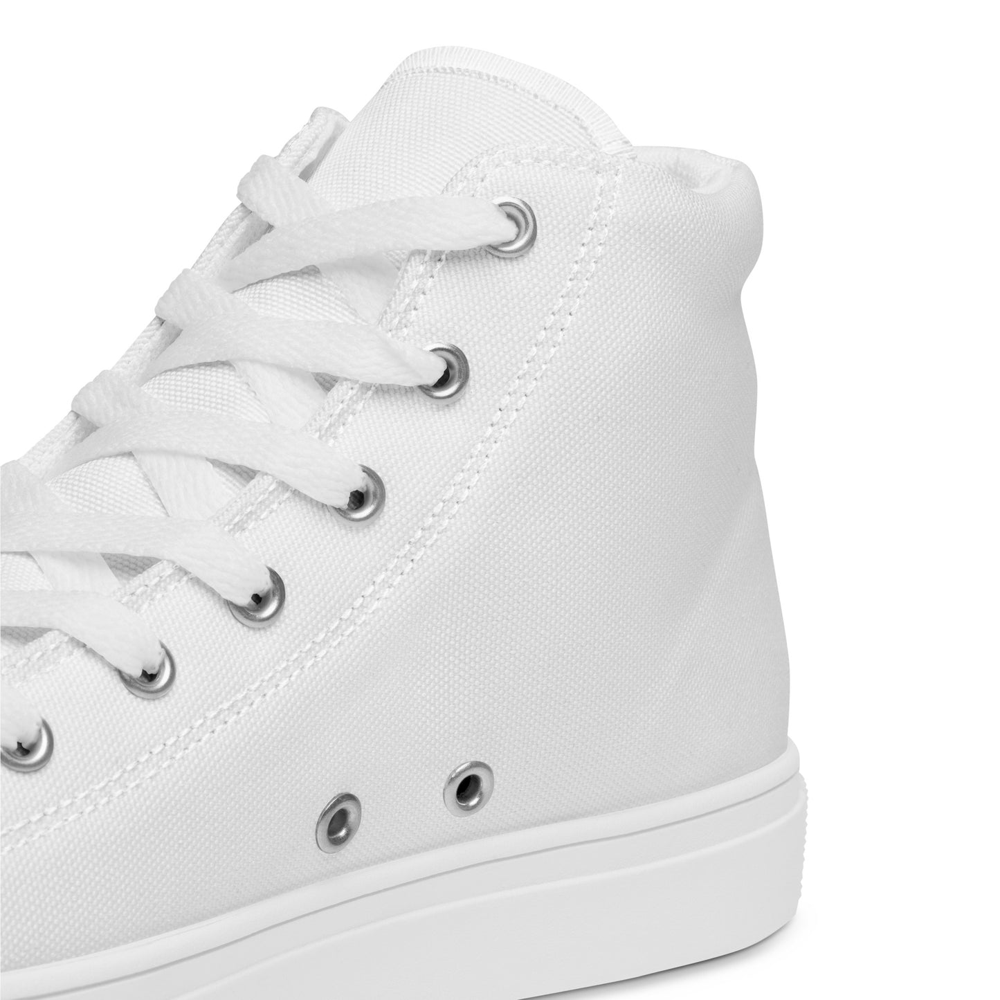 Women’s High Top Canvas Shoes - Mirror Logo - White