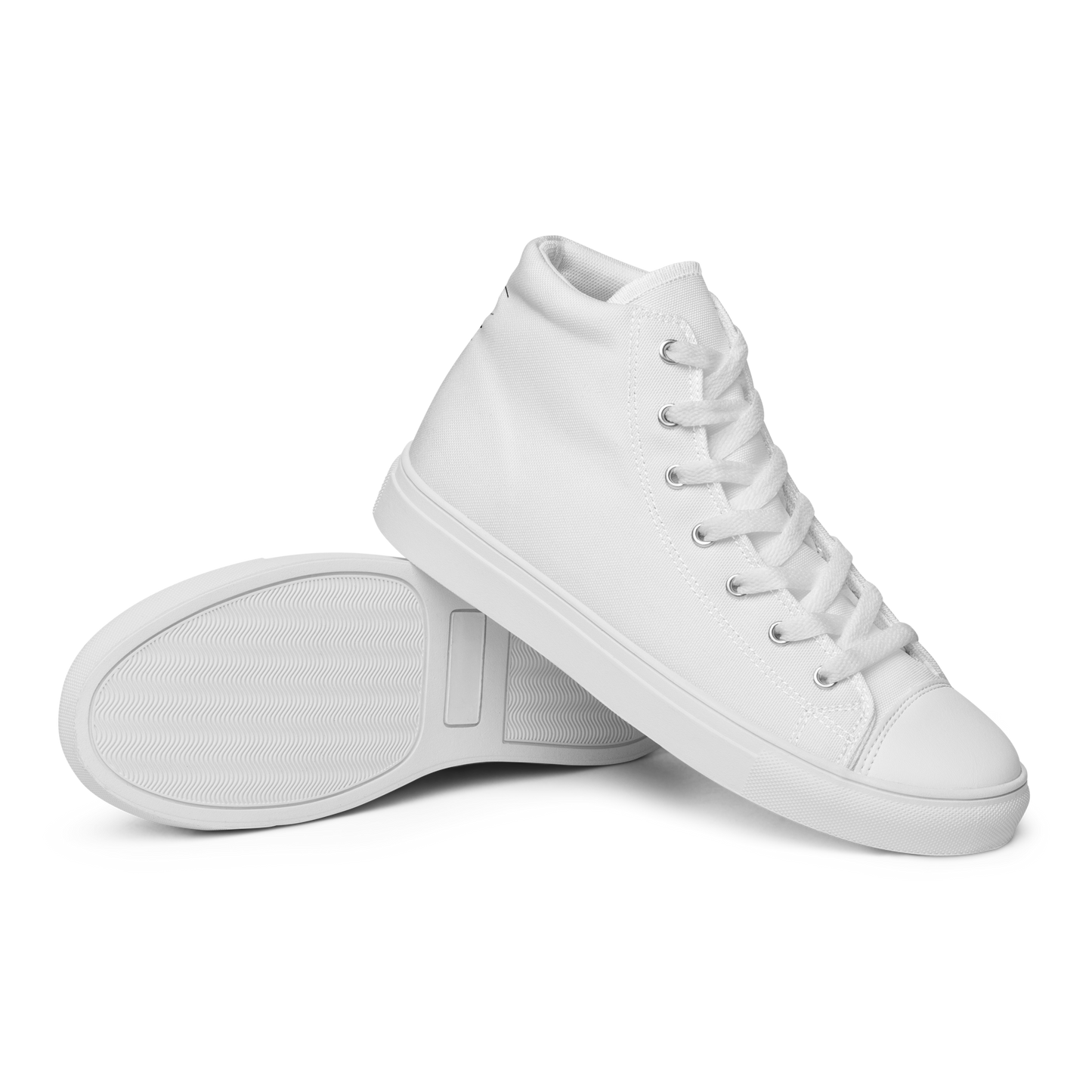 Women’s High Top Canvas Shoes - Mirror Logo - White