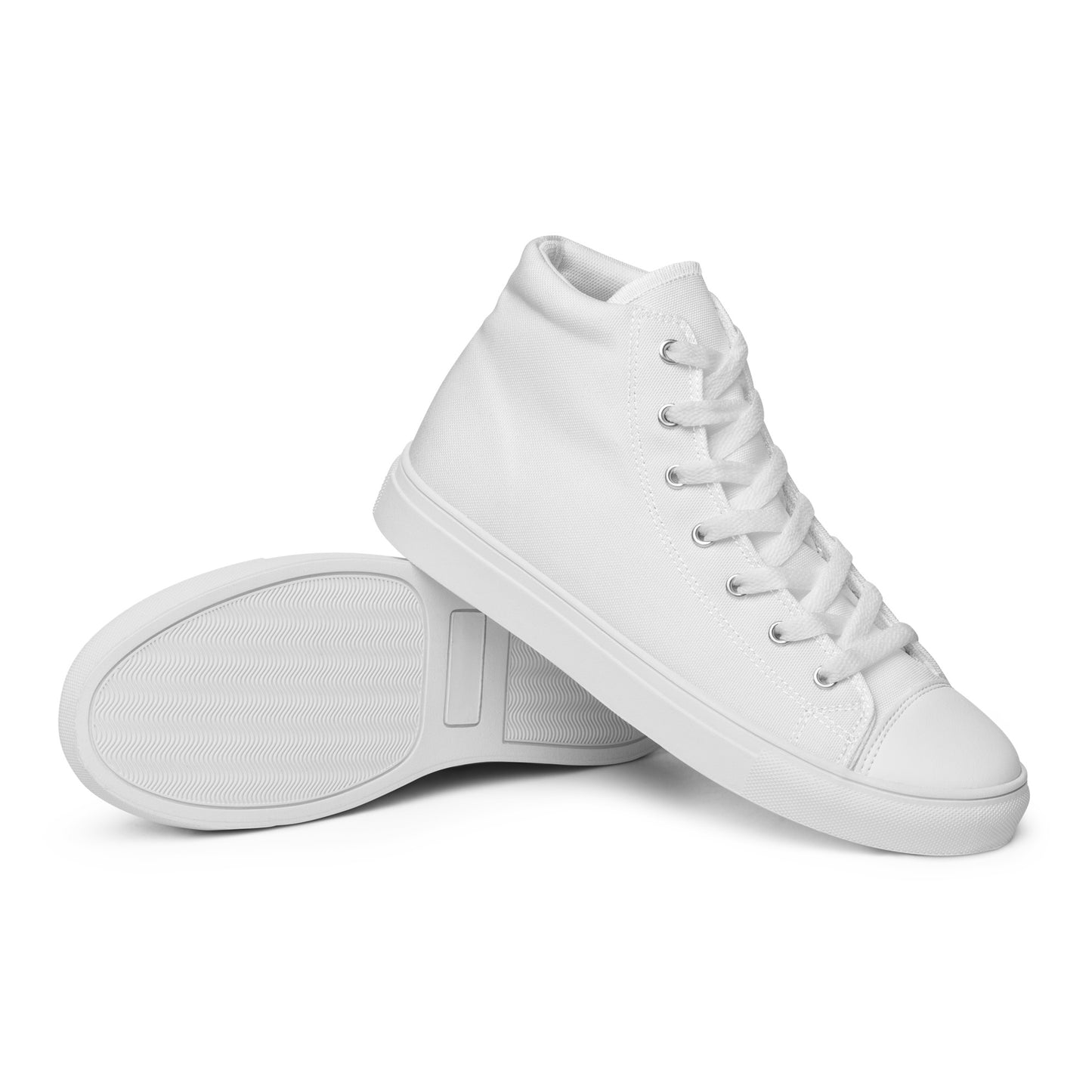 Women’s High Top Canvas Shoes - Mirror Logo - White