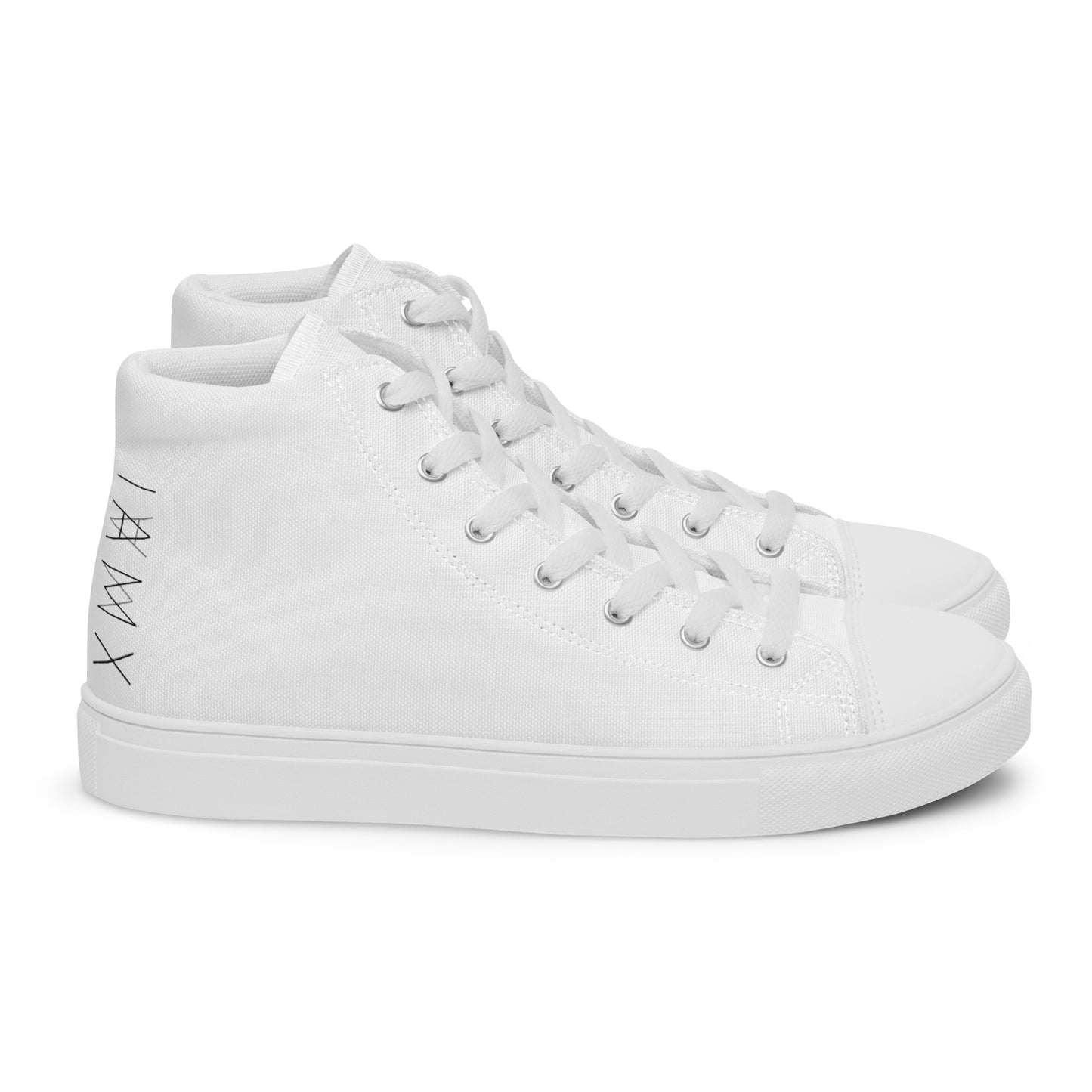 Women’s High Top Canvas Shoes - Mirror Logo - White