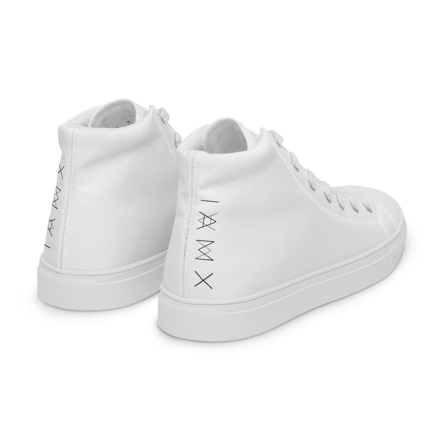 Women’s High Top Canvas Shoes - Mirror Logo - White