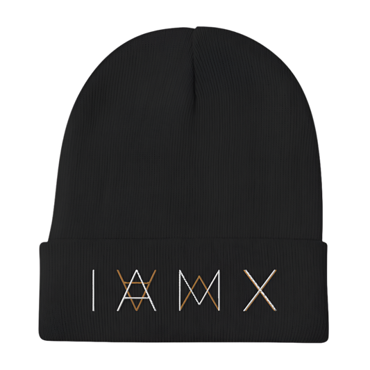 Black Embroidered IAMX Beanie