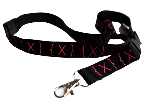 {X} Black & Red Lanyard