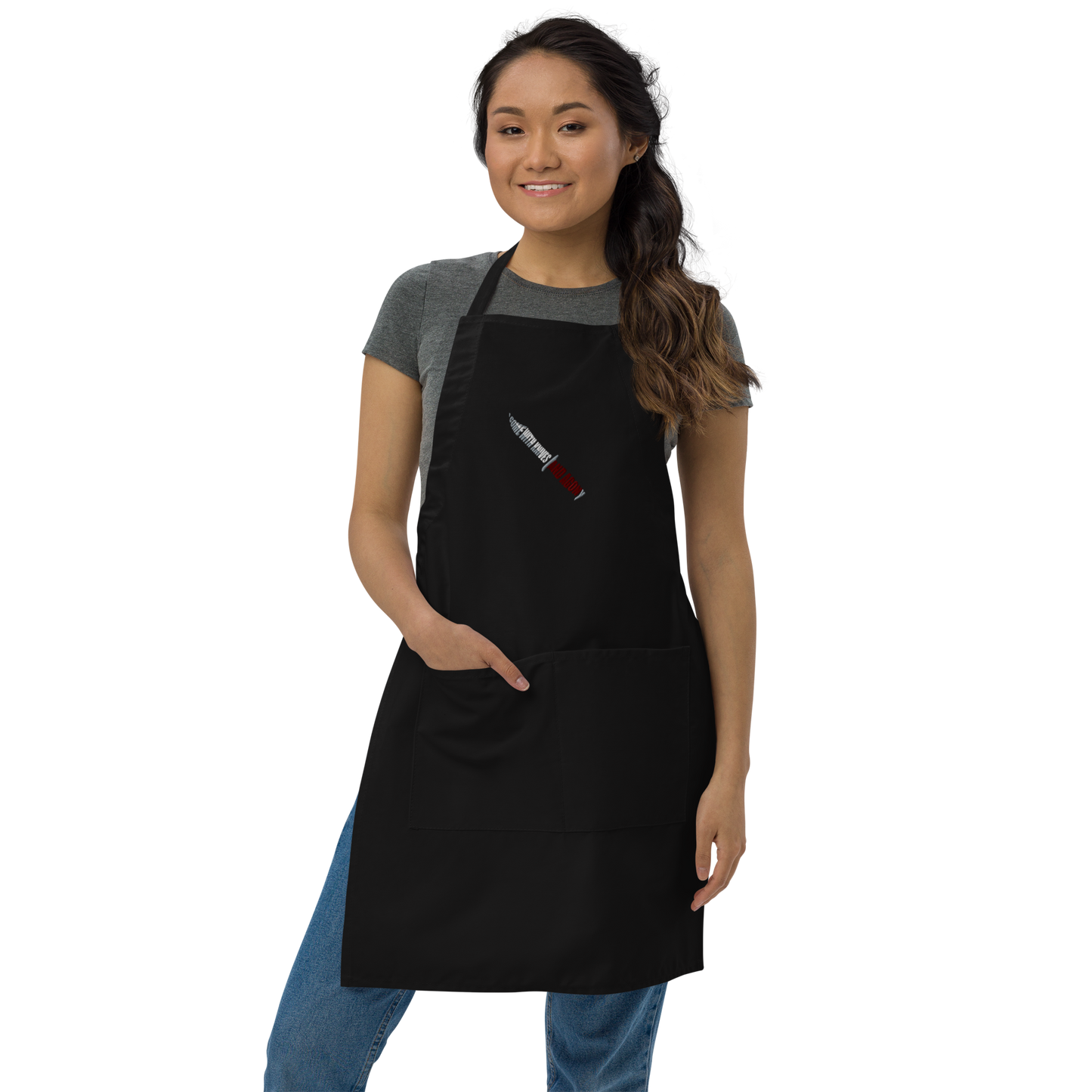 Embroidered Apron - I Come With Knives