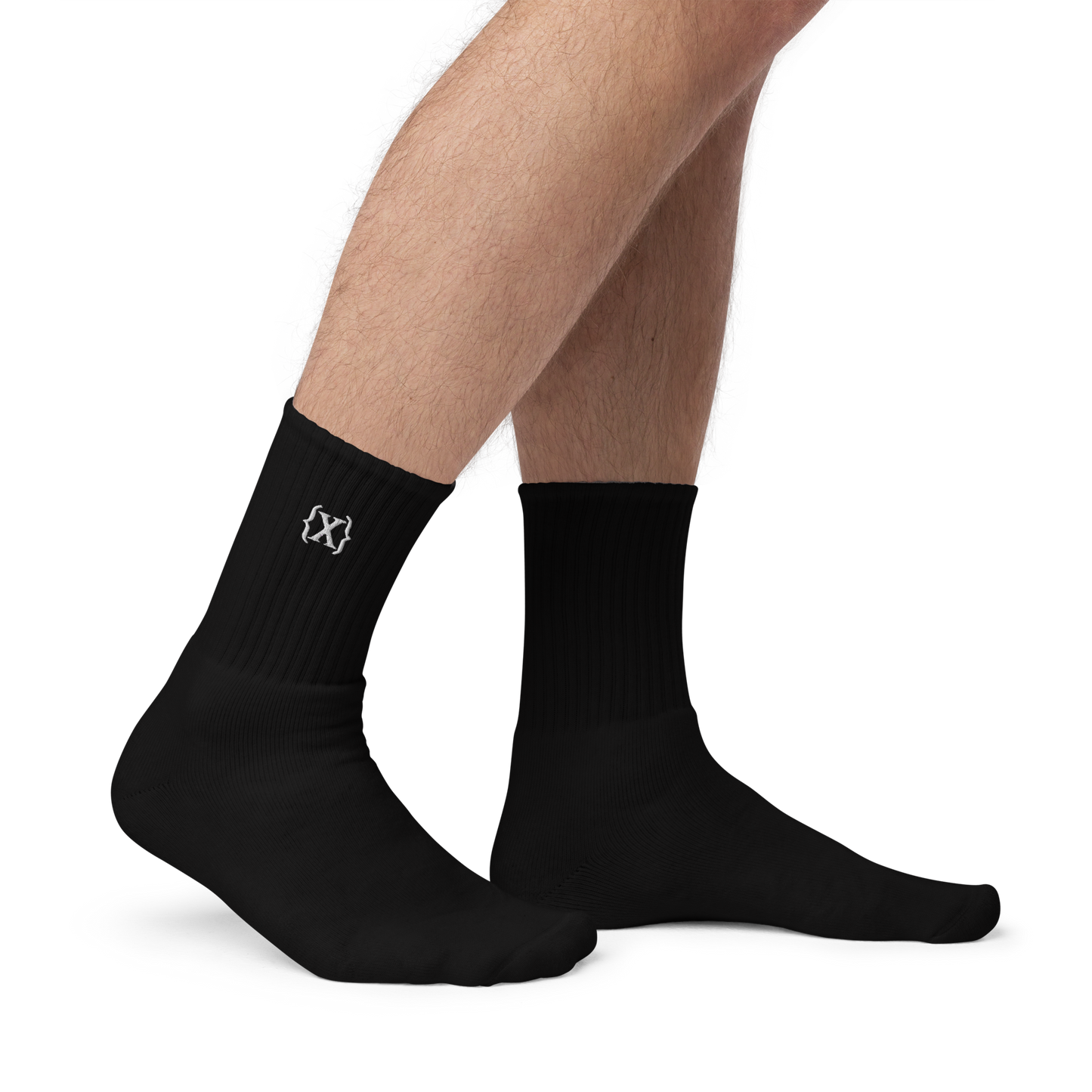 Socks - {X} Logo Embroidered Black