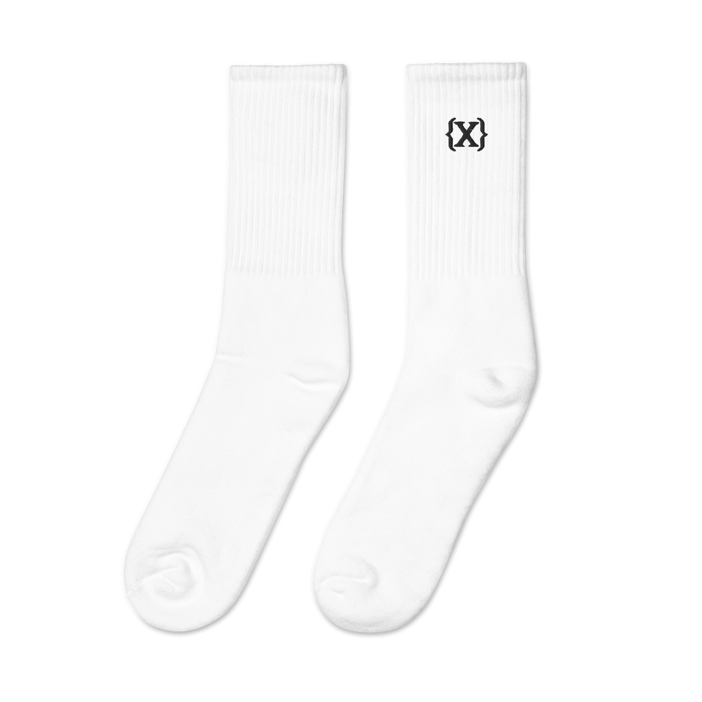 Socks - {X} Logo Embroidered White