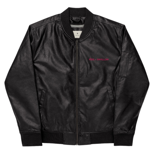 Faux Leather Bomber Jacket - Kiss + Swallow