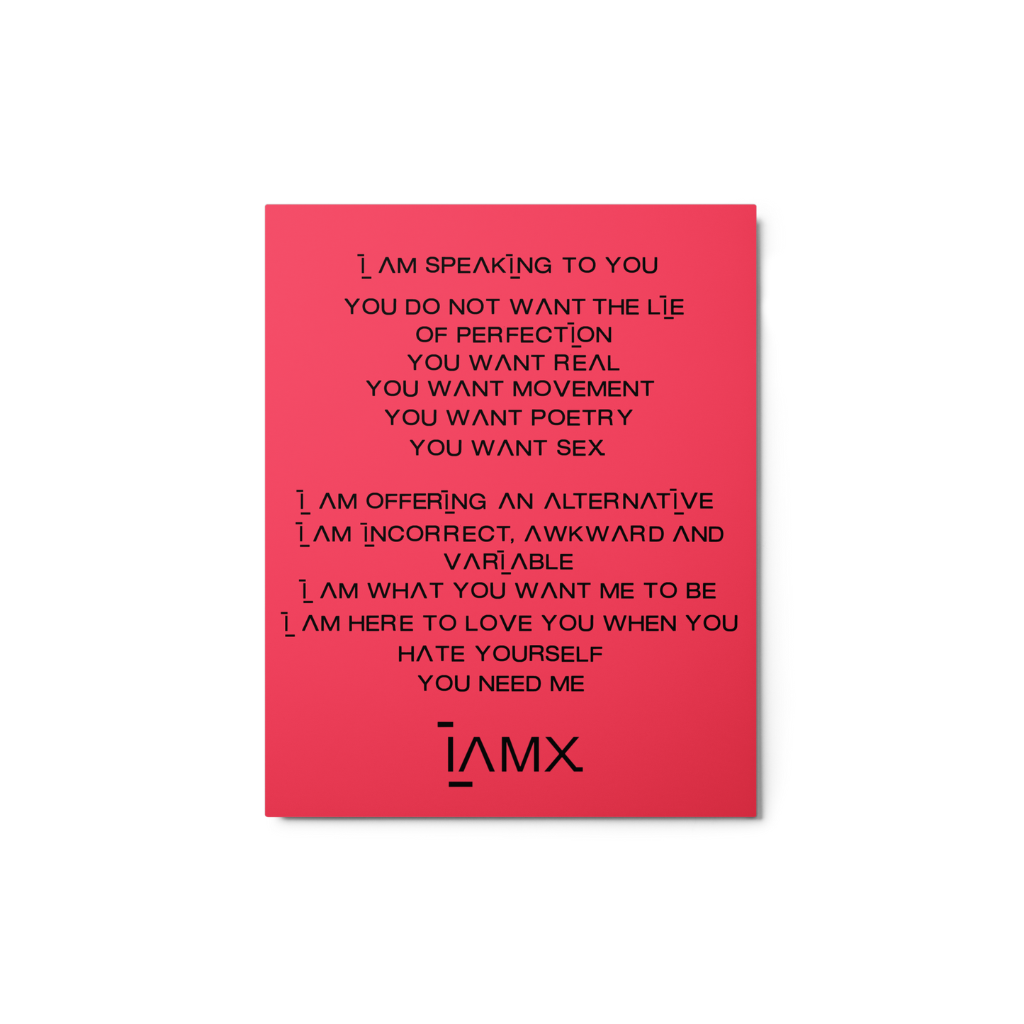 Metal Print - IAMX Manifesto