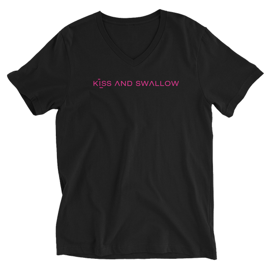 V-Neck Unisex T-Shirt - Kiss + Swallow