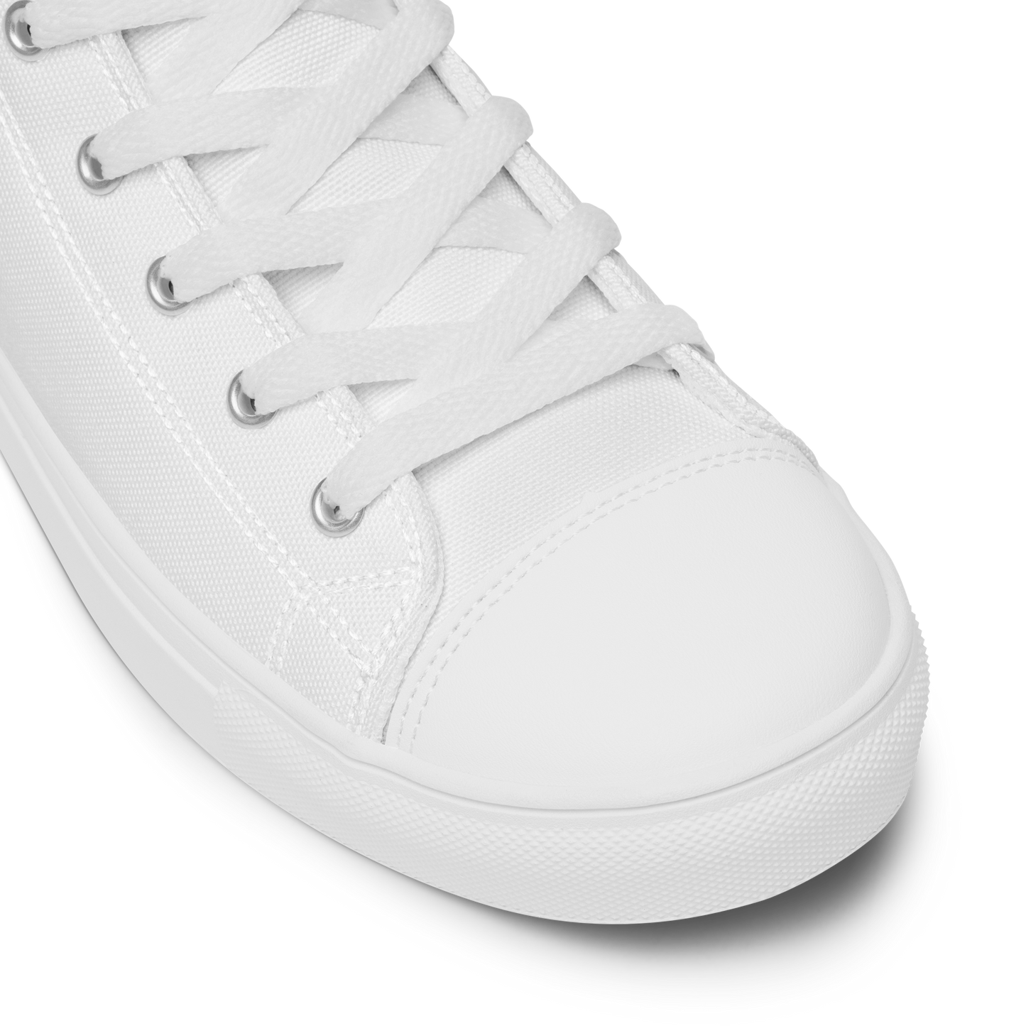 Women’s High Top Canvas Shoes - Mirror Logo - White